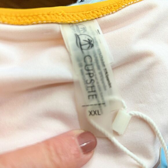 NEW Cupshe Womens XXL Yellow Solid Bikini Bottom Side Tie NWT - Picture 6 of 6